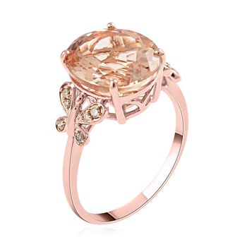 LUXORO AAA Marropino Morganit und Diamant Ring in 585 Ros&eacute;gold - 4,40 ct.