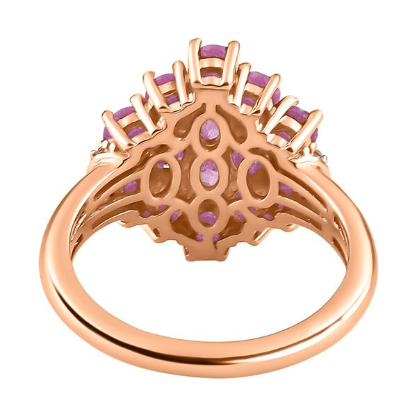 Ilakaka Rosa Saphir und wei&szlig;er Zirkon Ring, 925 Silber ros&eacute;vergoldet (Gr&ouml;&szlig;e 17.00) ca. 3,72 ct image number 6