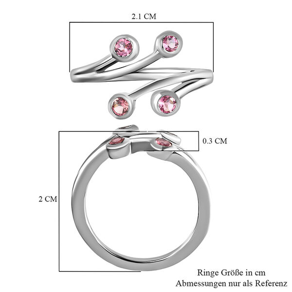 Rosa Turmalin Bypass Ring 925 Silber platiniert  ca. 0,38 ct image number 7