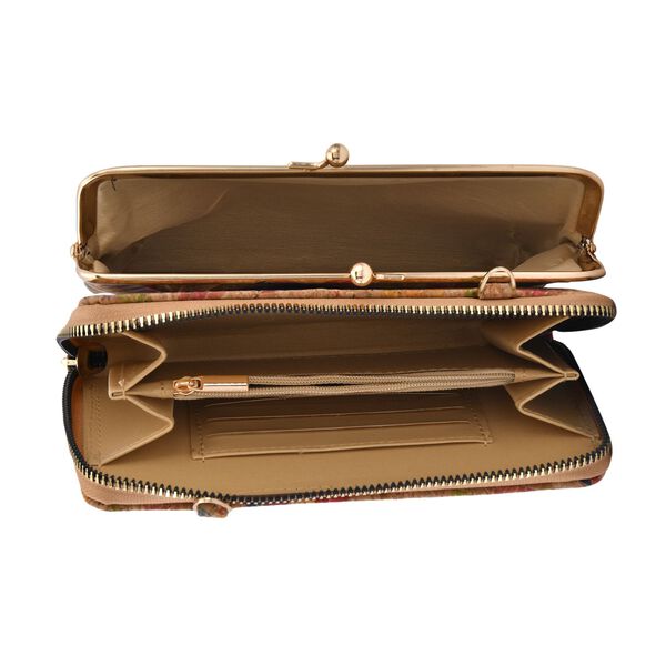 Crossbody Tasche aus Naturkork mit RFID-Schutz, bunte Blätter image number 4