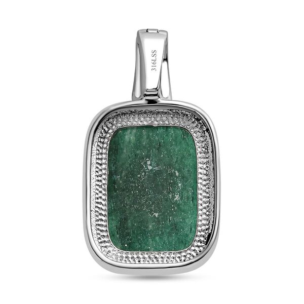 Grüner Aventurin Anhänger  Edelstahl ca. 27.00 ct image number 5