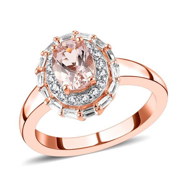 Morganit und weißer Zirkon-Ring - 1,27 ct. image number 4