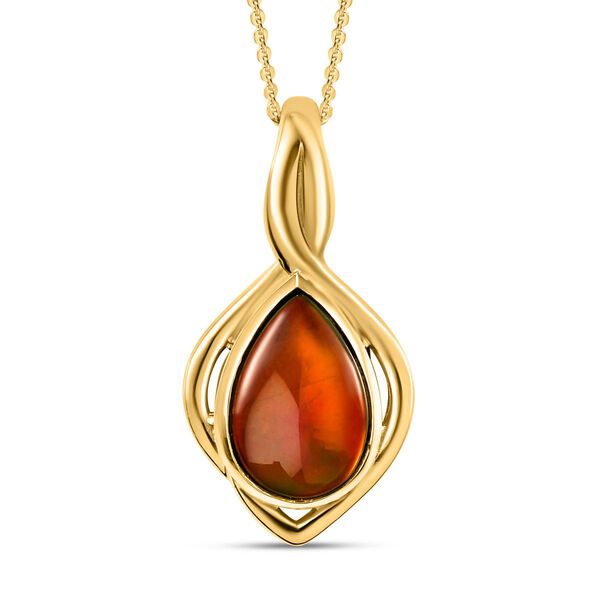 Ammolit Solit&auml;r Anh&auml;nger mit Kette in Silber image number 0