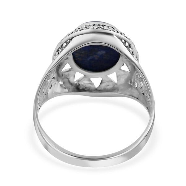 Lapislazuli Ring 925 Silber (Größe 16.00) ca. 6,35 ct image number 4