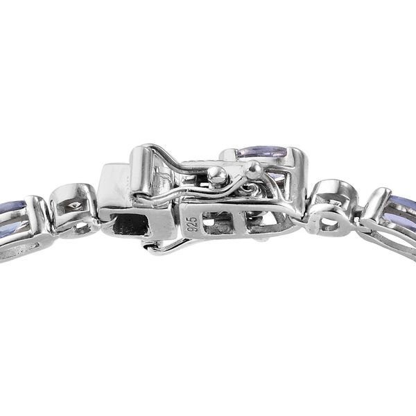 Tansanit und Zirkon Armband ca. 19 cm lange 925 Silber platiniert ca. 3,88 ct image number 4