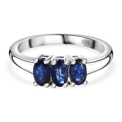 Masoala Saphir (Fissure gef&uuml;llt) Ring 925 Silber platiniert (Gr&ouml;&szlig;e 21.00) ca. 1,13 ct