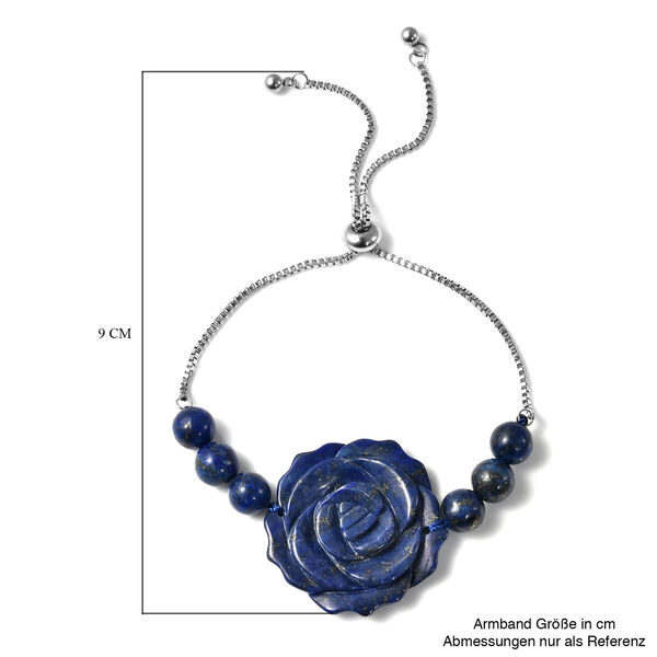 Lapislazuli Armband 16.5 cm Edelstahl ca. 81,50 ct image number 5