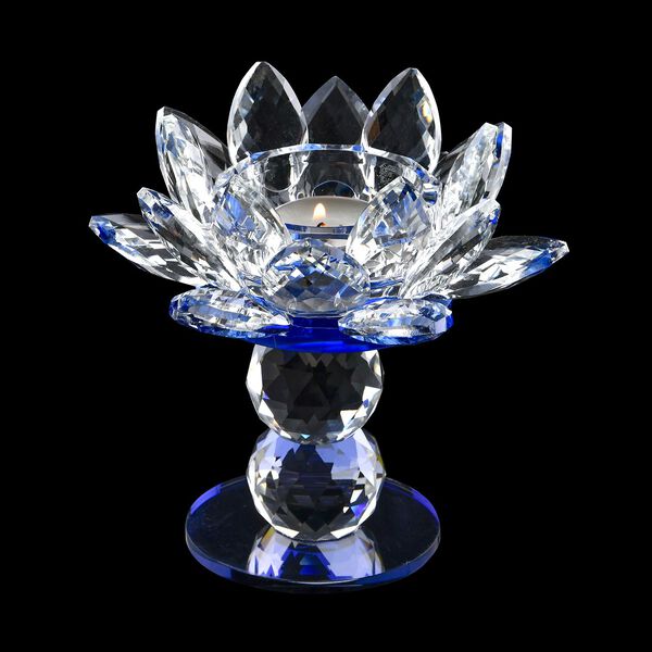 The 5th Season - Lotus-Design-Kristall-Kerzenhalter, Transparent, 7.5x13cm image number 2