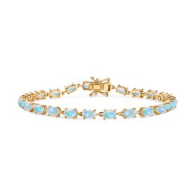 AA Natürliches, äthiopisches Welo Opal Armband, 925 Silber vergoldet