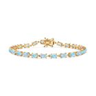 AA Natürlicher, äthiopischer Welo Opal Armband ca. 20 cm 925 Silber vergoldet ca. 6,62 ct.