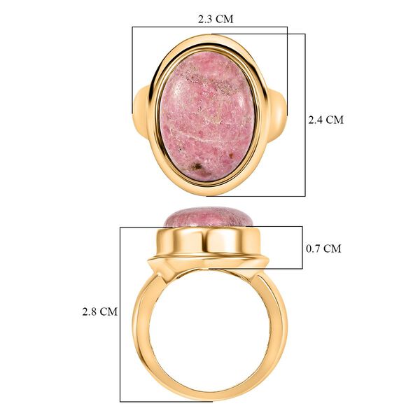 Rhodonit Ring Nickelfreies Messing (Gr&ouml;&szlig;e 19.00) ca. 13.64 ct image number 6