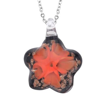 Anh&auml;nger im Murano-Stil mit Kette, Rot