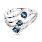 London Blau Topas Ring 925 Silber rhodiniert (Größe 20.00) ca. 0,98 ct
