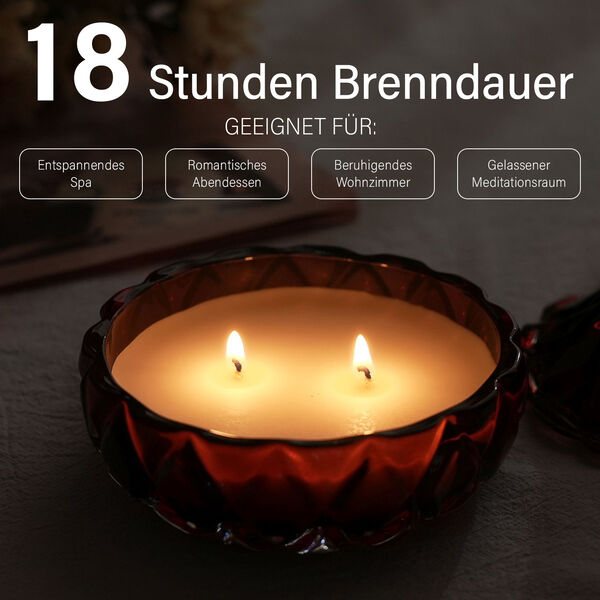 The 5th Season: Premium Kollektion Duftkerze im orientalischem Glas, 20h Brenndauer, Dunkelrot image number 4