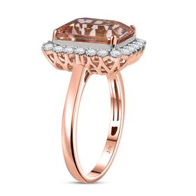 AAA Morganit, Weißer Diamant Ring 417 Gold (Größe 20.00) ca. 6,80 ct