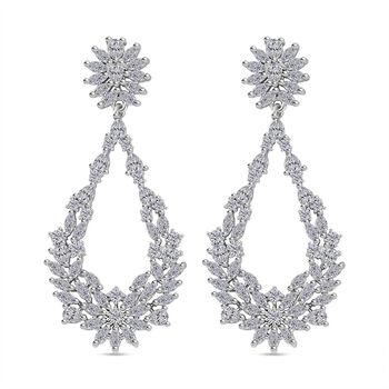 Designer wei&szlig;e Zirkon-Ohrringe, ca. 4.00 ct