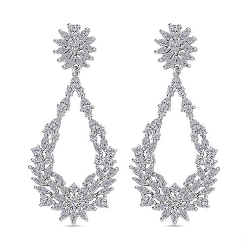 Designer weiße Zirkon-Ohrringe, ca. 4.00 ct image number 0