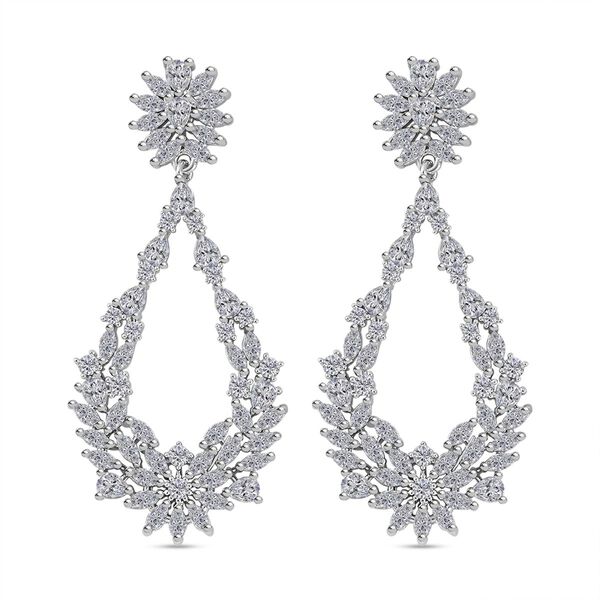 Designer wei&szlig;e Zirkon-Ohrringe, ca. 4.00 ct