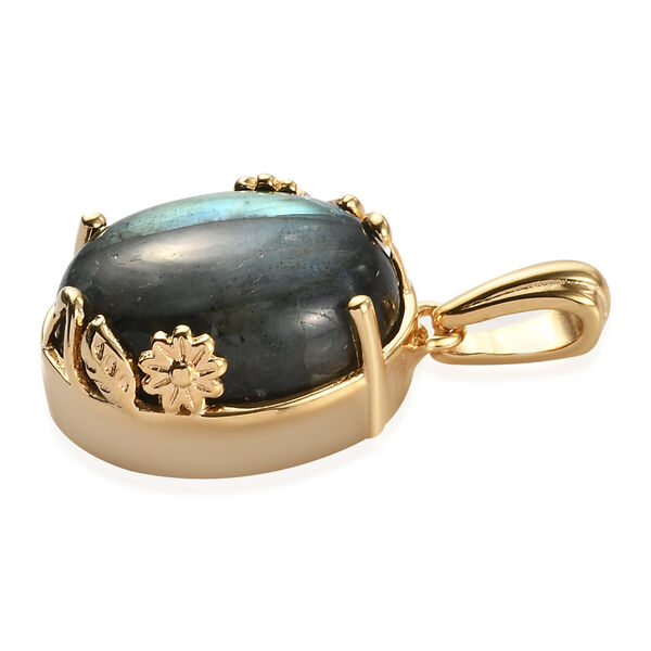 Labradorit Anh&auml;nger 950 Kupfer Ionenbeschichtetes Gold Platin ca. 10,35 ct image number 4