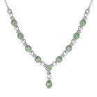 Natürliches Merelani Mint-Granat Collier, ca. 45 cm, 925 Silber platiniert ca. 1.82 ct