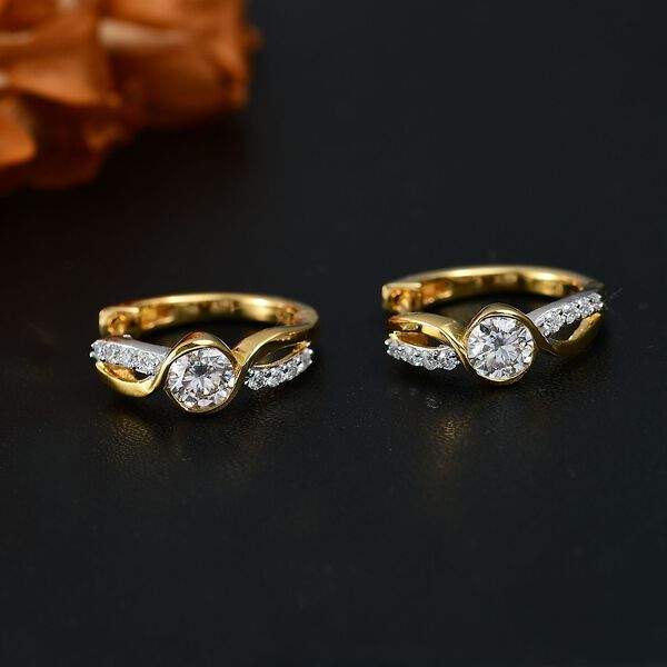 Moissanit Bicolor Ohrringe, ca. 1,16 ct. image number 2