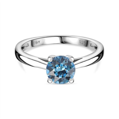 Aquamarin Kristall Ring, 925 Silber platiniert, (Größe 19.00) ca. 1.50 ct image number 0