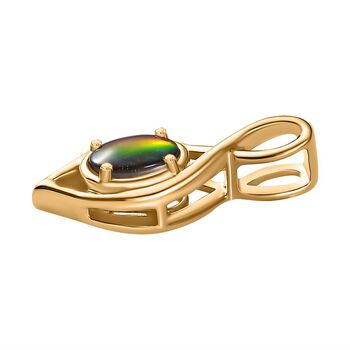 Ammolit Anh&auml;nger 925 Silber 750 Gelbgold Vermeil ca. 0,78 ct.