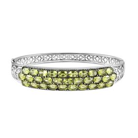 Natürlicher Peridot Armreif, ca. 19 cm Edelstahl ca. 15.32 ct