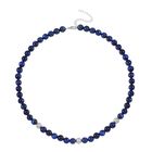 Blaue Tigerauge Halskette, ca. 45 cm+5 cm Extender, 925 Silber rhodiniert, ca. 185.00 ct