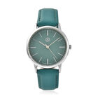 Strada - Schlichte Uhr mit Sternenstaub Effekt, Modernes PU-Leder Armband, wasserdicht, japanisches Uhrwerk, Grün