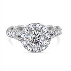 LUSTRO STELLA -Wei&szlig;er Zirkonia Ring 925 Silber rhodiniert (Gr&ouml;&szlig;e 20.00)