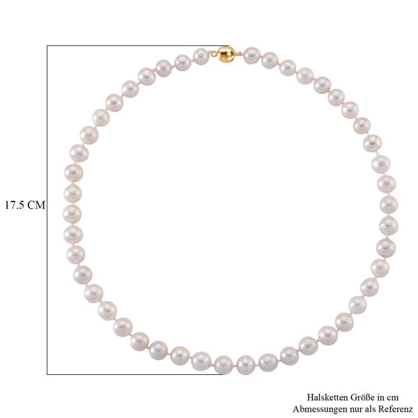 D'Joy Weiße Edison Perle (9-11 mm) Halskette ca. 50 cm 925 Silber vergoldet image number 6