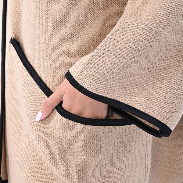 TAMSY: Strick-Mantel für Damen mit Schnalle, Beige  image number 7