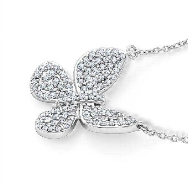 D'Joy Wei&szlig;er Diamant Schmuckset ca. 50 cm 925 Silber Rhodiniert ca. 0,53 ct. image number 4