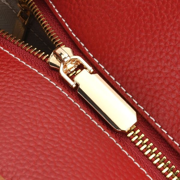 Hochwertige Echtleder Handtasche, rot image number 6
