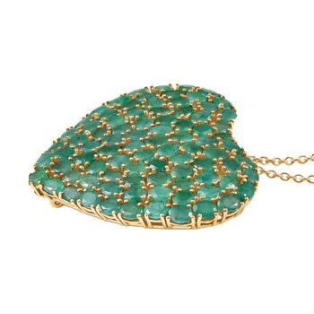 D'Joy Socoto Smaragd Schmuckset ca. 45 cm 925 Silber 750 Gelbgold Vermeil ca. 18.04 ct