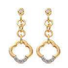 Diamant-Ohrringe, 925 Silber Gelbgold Vermeil ca. 0,15 ct