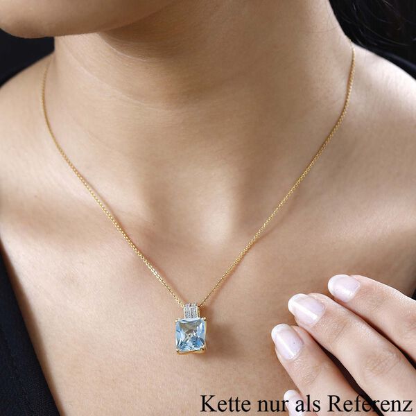 Himmelblauer Topas und Zirkon-Anhänger - 6,94 ct. image number 3