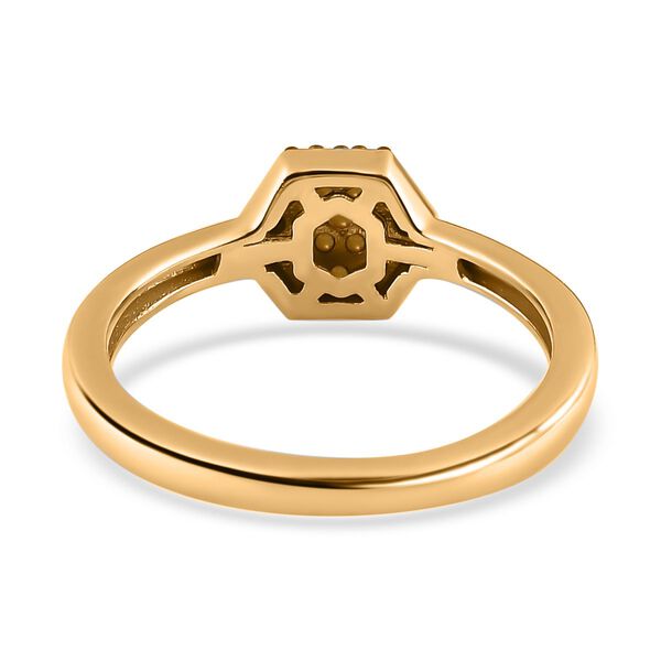 Gelber Diamant Ring 925 Silber Gelbgold Vermeil (Gr&ouml;&szlig;e 17.00) ca. 0,20 ct image number 6