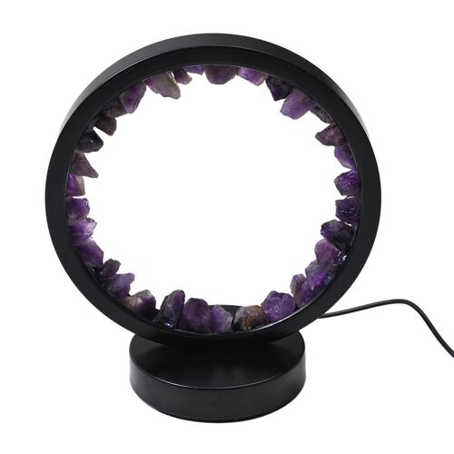 Kristall- Wellness-Lampe mit USB-Anschluss, 10×22×18cm, Lila image number 1