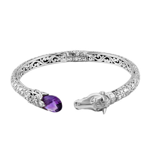 Royal Bali Kollektion- Afrikanischer Amethyst-Armreif, 19 cm - 3,60 ct. image number 0
