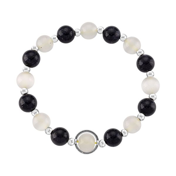 Blauer Sandstein, Erstellt wei&szlig;es Katzenaugen Schmuckset ca. 175.00 ct image number 3