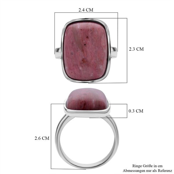 Rhodonit Ring, Reiner Edelstahl, (Größe 16.00), ca. 35.00 ct image number 7