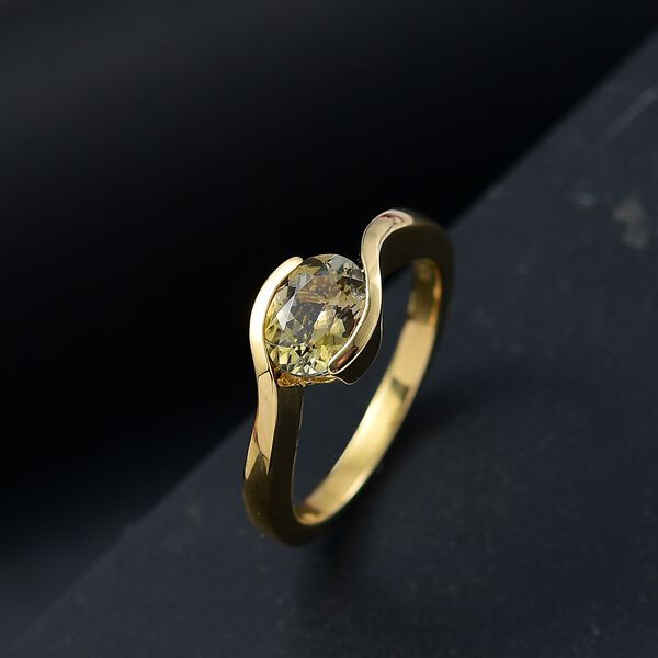 AA Nat&uuml;rlicher goldener Tansanit Ring - 1 ct. image number 2