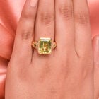 Ouro Verde-Quarz und Natürlicher Chromdiopsid Ring 925 Silber vergoldet image number 2