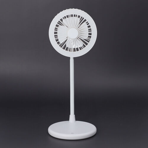 Standventilator mit USB-Anschluss und LED-Licht, 3 Geschwindigkeiten, Weiß  image number 0