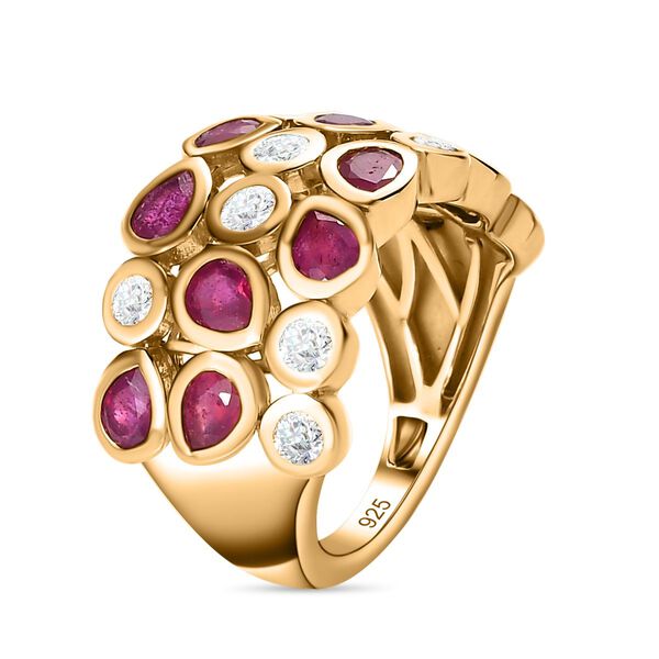 Afrikanischer Rubin und Zirkon-Ring - 3,14 ct. image number 5