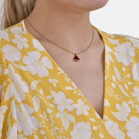 Maxikleid mit gesmokter Taille und Flatterärmeln, gelb