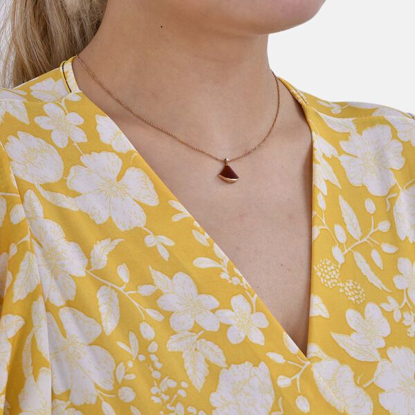 Maxikleid mit gesmokter Taille und Flatter&auml;rmeln, gelb image number 4