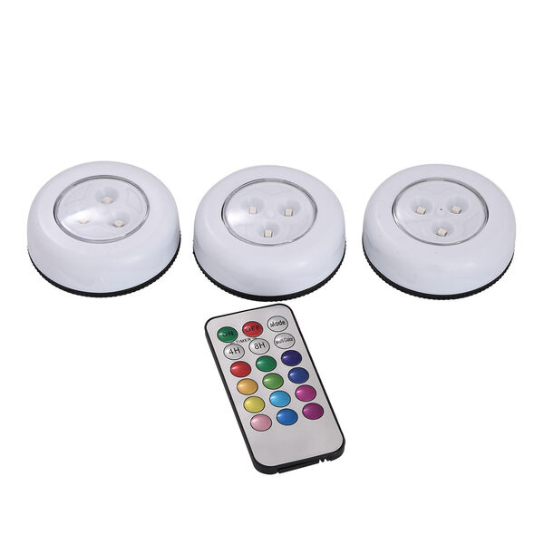 3er Set kabellose mehrfarbige LED Licht